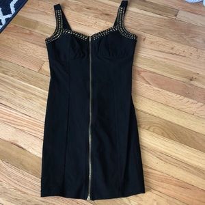 Studded sleek black dress